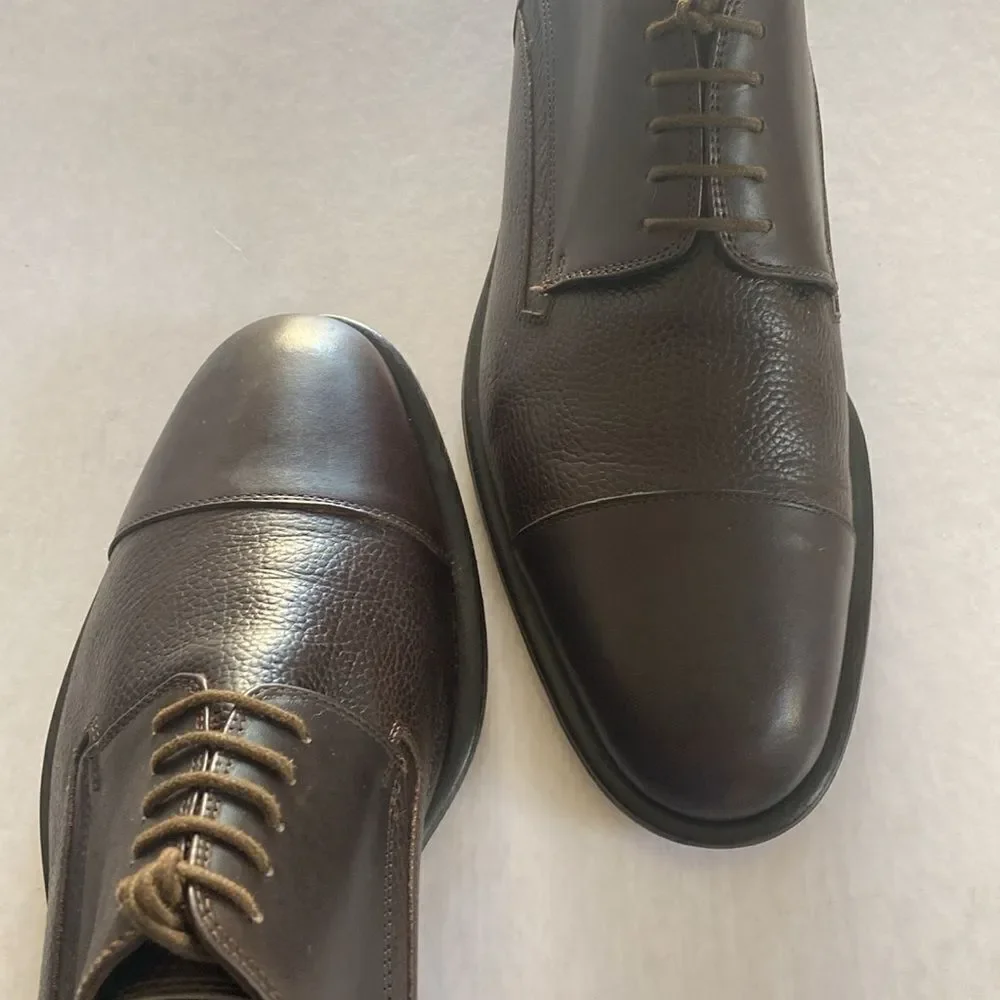 Bruno Magli Men’s Dark Brown Leather Derbys Size 8.5 M . Made in Italy